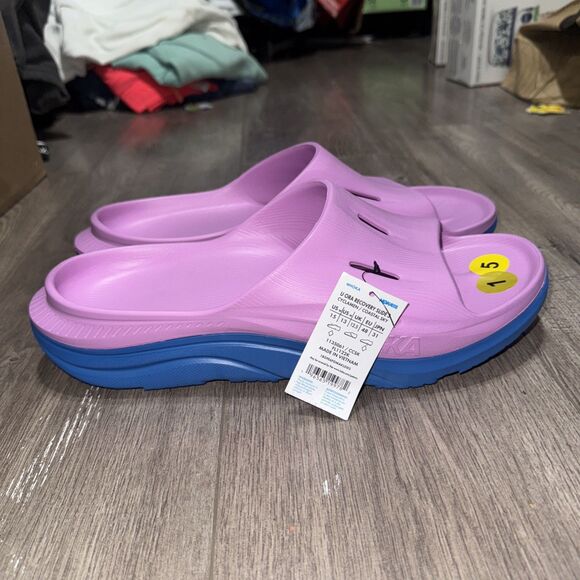 Hoka One One Unisex ORA Recovery Slide 3 Cyclamen Sky Size 13 US MSRP $60 - Picture 1 of 7